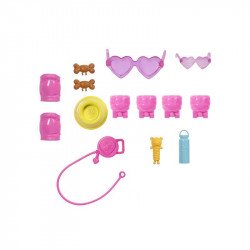 Barbie kutyasétáltó görkoris szett - barna baba Baba, babakocsi Mattel