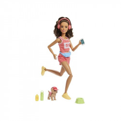 Barbie feltöltődés - futó Barbie baba kiegészítőkkel