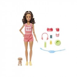 Barbie feltöltődés - futó Barbie baba kiegészítőkkel Baba, babakocsi Mattel
