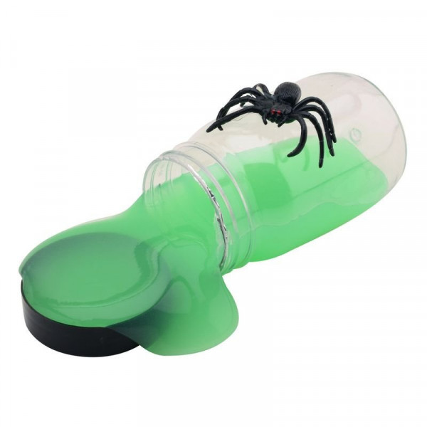 Sötétben világító slime pókkal
