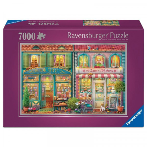 Puzzle 7000 db - Könyvesbolt és pékség
