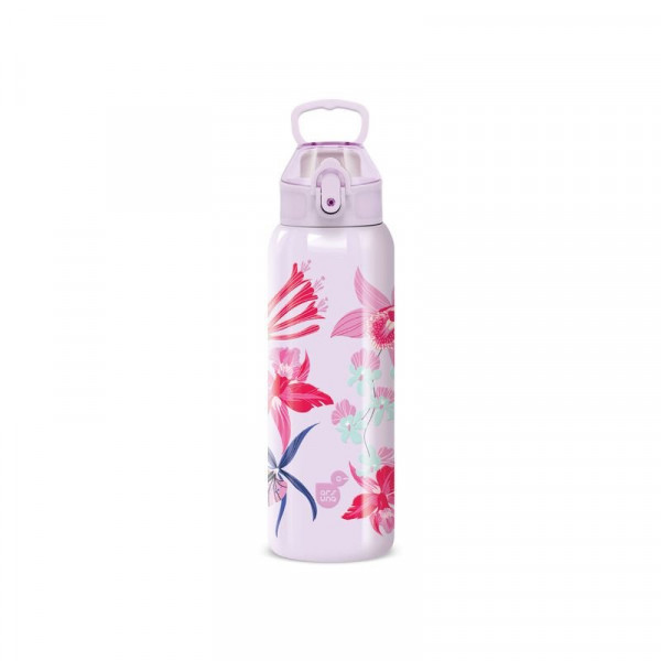 Ars Una duplafalú fémkulacs 3D-700ml Beach Flowers-purple