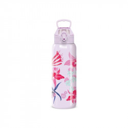 Ars Una duplafalú fémkulacs 3D-700ml Beach Flowers-purple Iskolaszer Ars Una