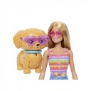 Barbie kutyasétáltó görkoris szett - szőke baba