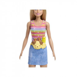 Barbie kutyasétáltó görkoris szett - szőke baba