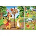 Puzzle 3x49 db - Micimackó sportos napja