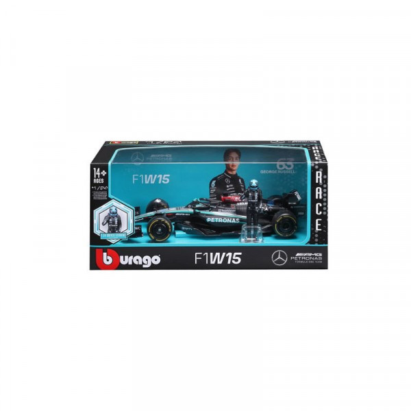 Bburago 1/24 F1 versenyautó - MB AMG W15 E Performance  Russel