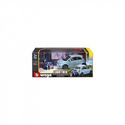 Bburago 1/24 Fiat 500E bicikli tartóval Autó, jármű Bburago