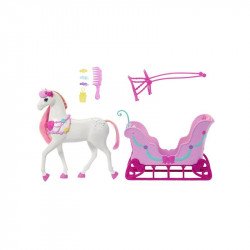 Barbie Diótörő - havas szán készlet paripával Baba, babakocsi Mattel