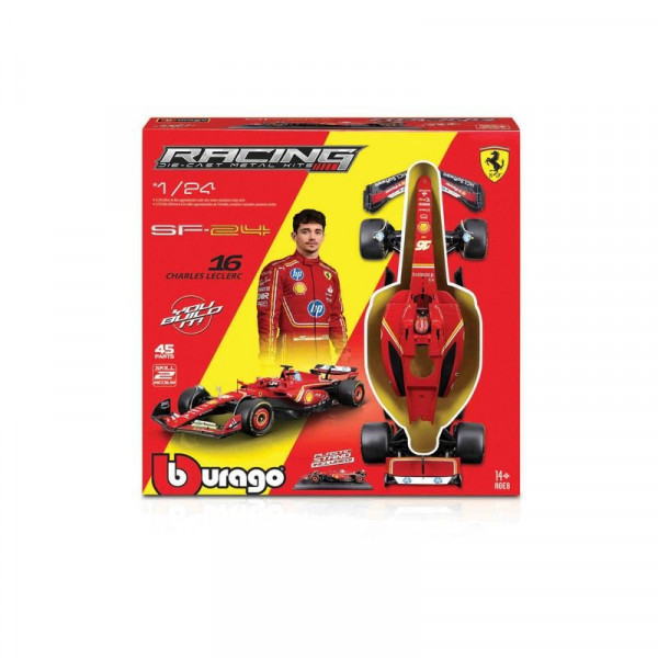 Bburago 1/24 F1 KIT versenyautó pilótával - Ferrari/Leclerc
