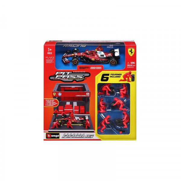Bburago 1/43 F1 versenyautó - Ferrari SF-25 Pit/Hamilton