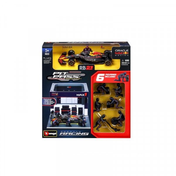 Bburago 1/43 F1 versenyautó - Red Bull RB21 Pit/Verstappen