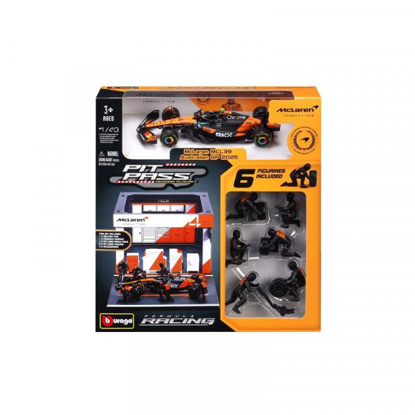 Bburago 1/43 F1 versenyautó - Mclaren MCL38 Pit/Norris