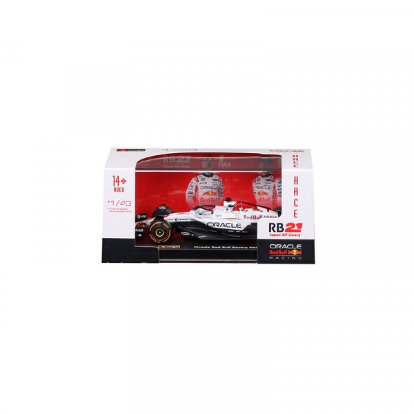 Bburago 1/43 F1 versenyautó - Red Bull RB21 Japan Livery/Verstappen sisakkal