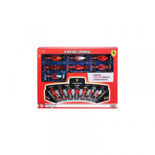 Bburago 1/43 F1 versenyautó  - Ferrari F1 - 7 db-os demo állvány