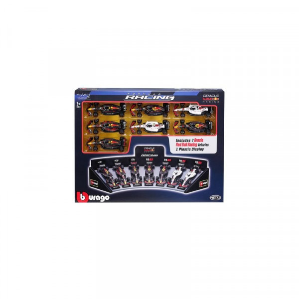 Bburago 1/43 F1 versenyautó - Oracle Red Bull F1 - 7 db-os demo állvány