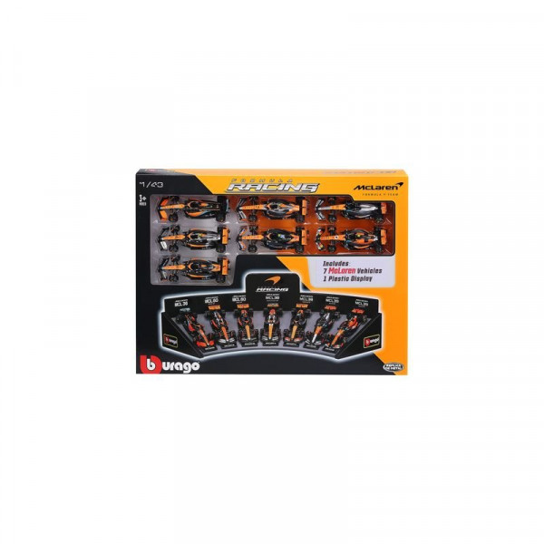 Bburago 1/43 F1 versenyautó - Mclaren F1 - 7 db-os demo állvány