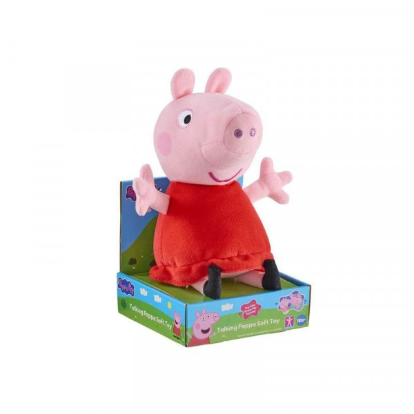 Peppa Malac: Peppa piros ruhában plüssfigura hangeffekttel