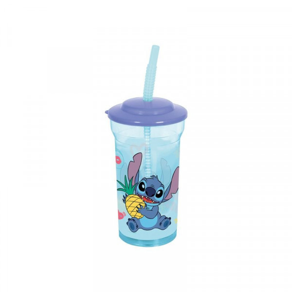 Műanyag fedeles pohár Stitch