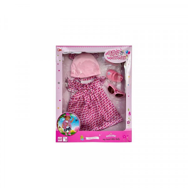 Babaruha napszemüveggel és cipővel 38 cm-es babához