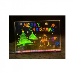 LED rajzoló tábla - 30x20 cm, 7 tollal