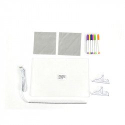 LED rajzoló tábla - 30x20 cm, 7 tollal Kreatív készlet Nincs
